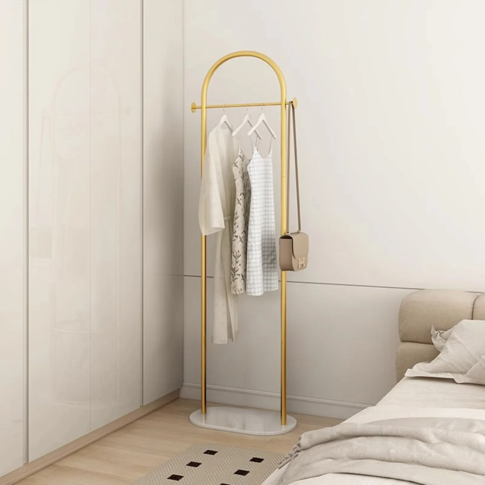 Rack de roupas de chão para quarto, não ocupa espaço, cabide moderno e simples para casa, sala de estar, cabide interno