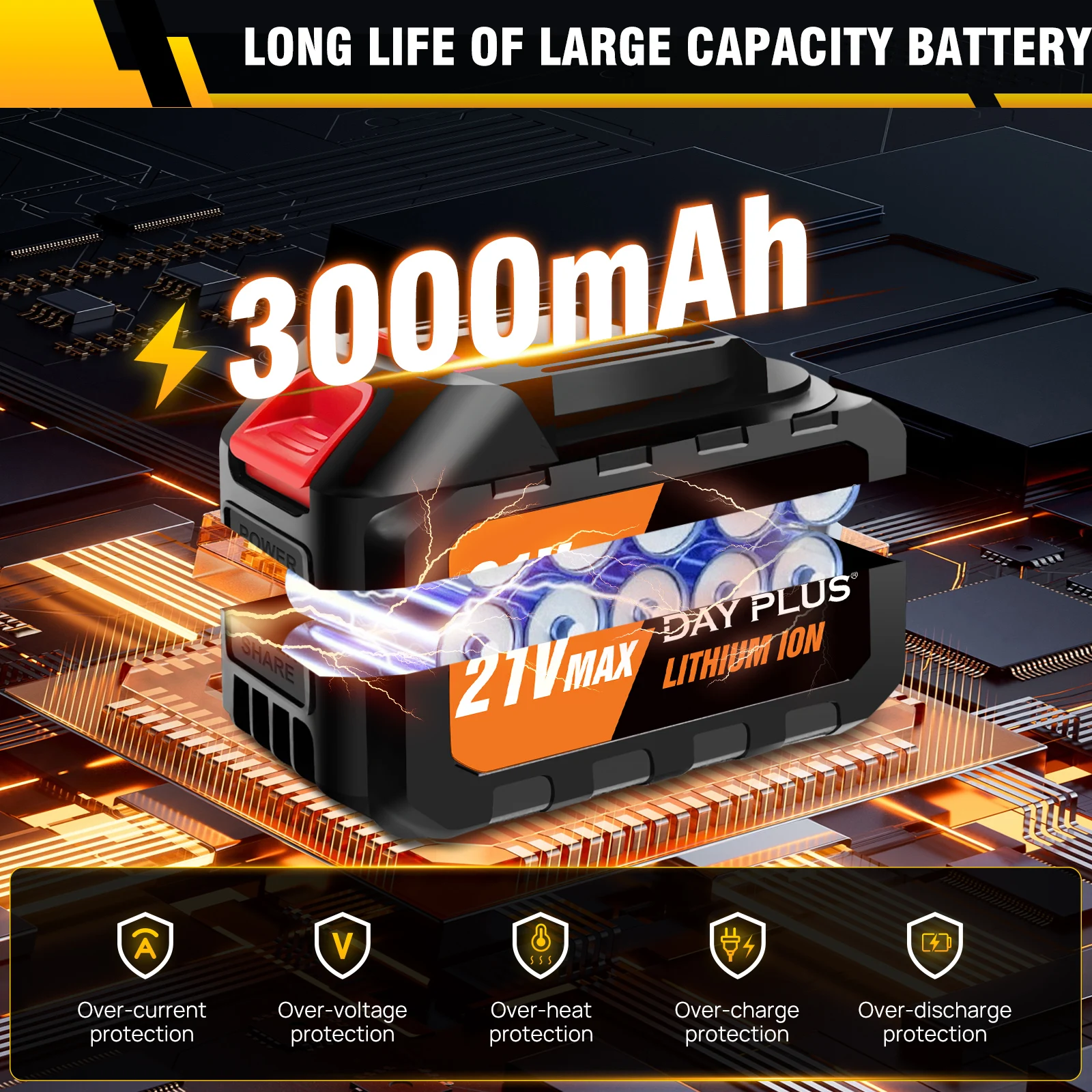 6 IN 1 borstelloze 21V elektrische hogedrukreiniger Draadloos efficiënt autotuinreinigingspuitpistool met krachtige 3,0 Ah batterij