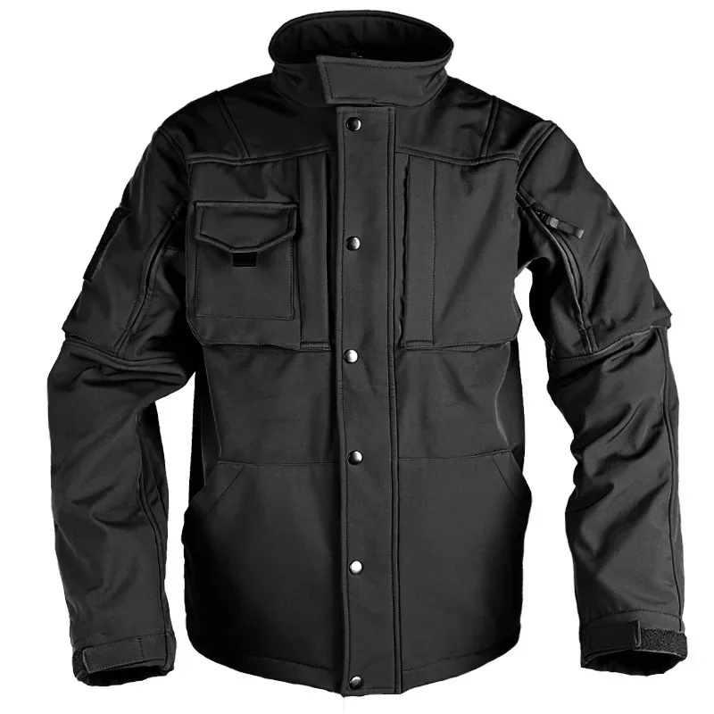 Chaqueta táctica Shark de concha suave para hombre, forro polar, impermeable, cálida, abrigo de combate al aire libre con múltiples bolsillos, cortavientos