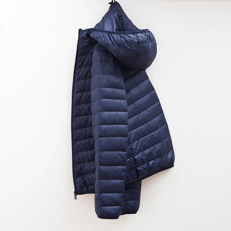 2024 Heren winterjas Mode witte eend donsjassen met capuchon Plus size ultralichte donsjas Draagbare slanke parka's