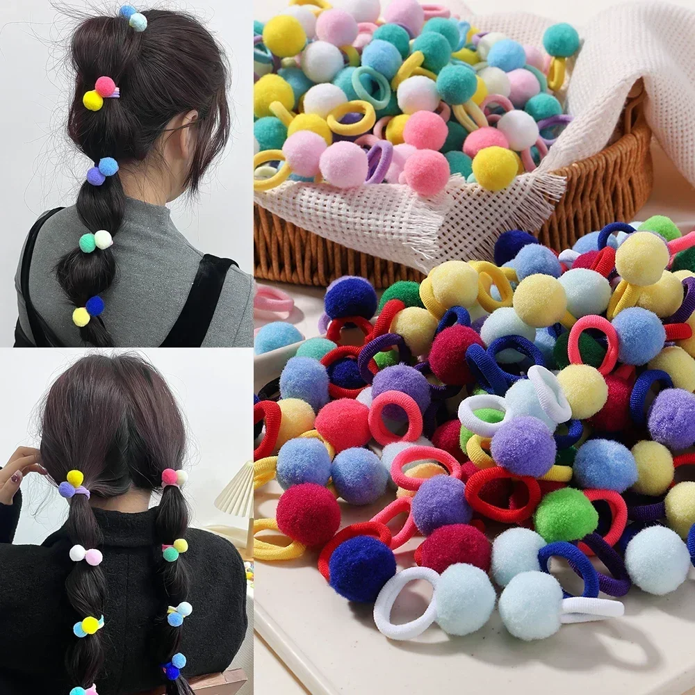 20pcs เด็กผมวงยืดหยุ่นผมสาวตุ๊กตายางสําหรับเด็กขนม Scrunchie ผมคลิปเด็กอุปกรณ์เสริมผม