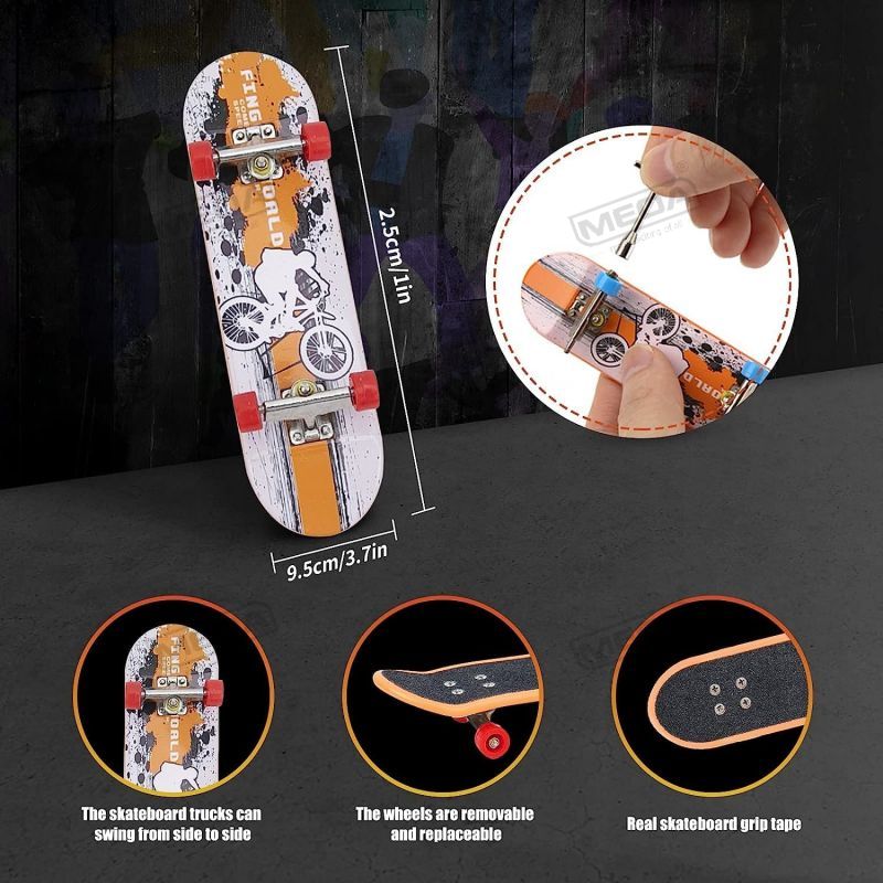 DIY Finger Skatepark 6-in-1 ชุด Professional Tech Practice Deck แพลตฟอร์ม Stunt สเก็ตบอร์ดนิ้วมือประกอบ Ramp Park ชุดของเล่น
