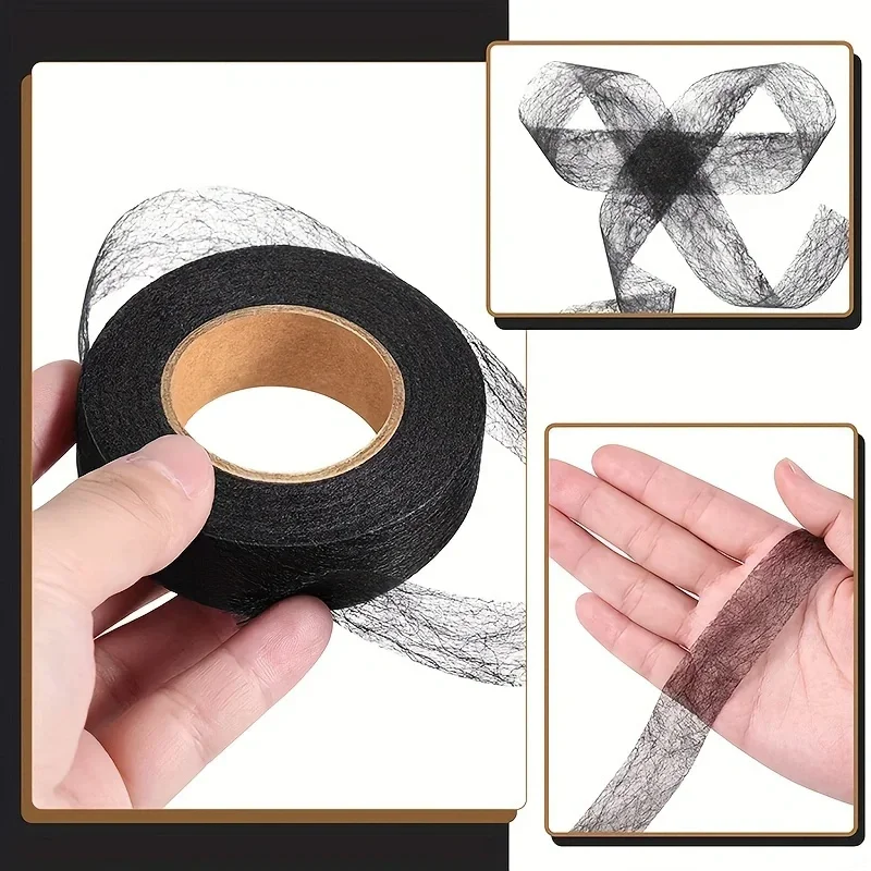 2 rolle Schwarz Weiß doppelseitige Interlining Klebstoff Stoff Kleidung Eisen Auf Saum Band Interlining Web DIY Nähen patchwork Zubehör