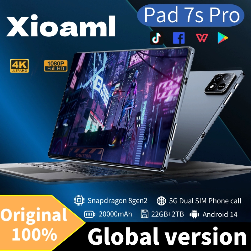 2025 nouvelle édition mondiale originale tablette PC Pad 7S Pro Snapdragon 8gen2 Android 14 HD 4K 22GB + 2TB 5G tablette double SIM WIFI tablette