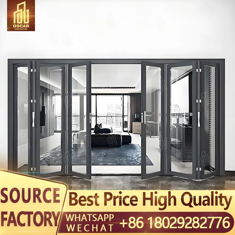 Sunnysky Premium Exterior French Doors With White Aluminum Frame And Fiberglass Entry