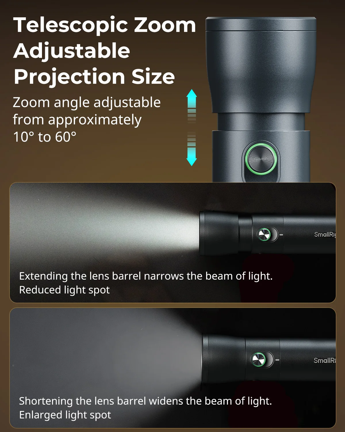 SmallRig RF 10C Portable Focusable LED Video Light with Over 20 Light Filters & Four-color LED Beads Adjustable Brightness -4634