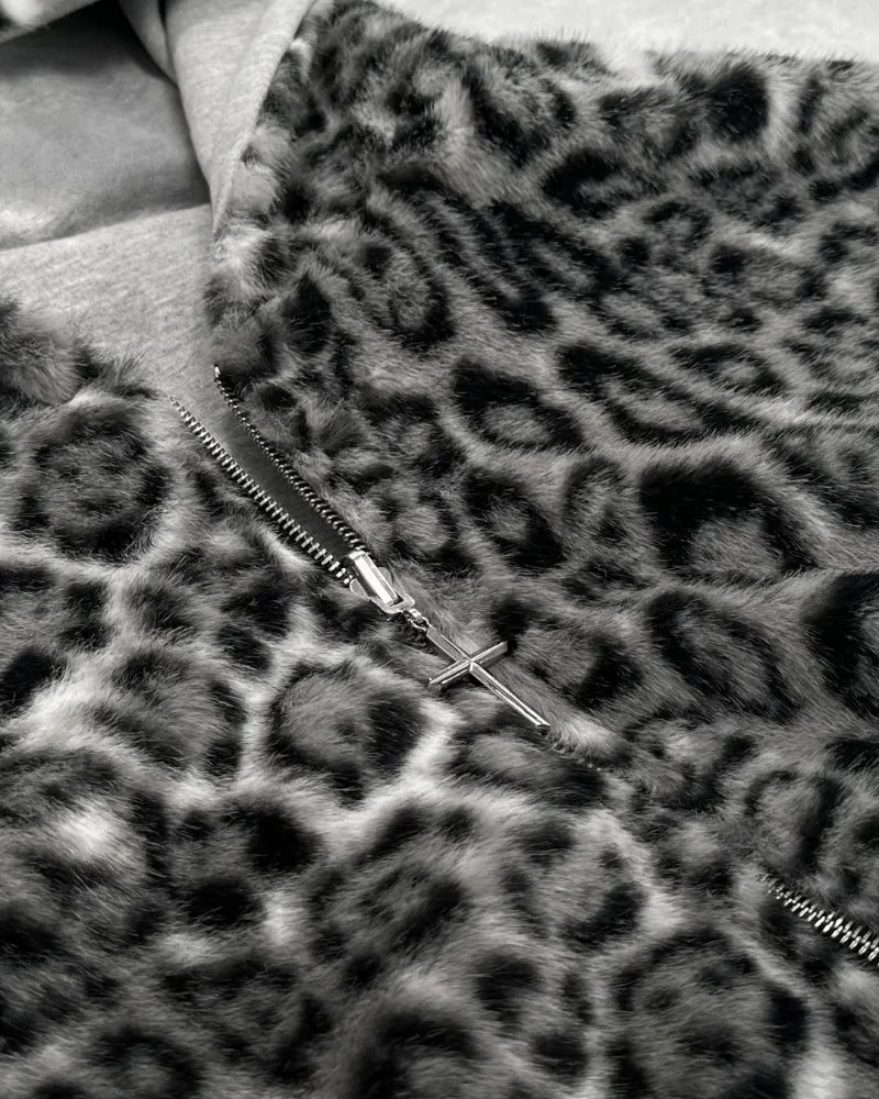 Хип-хоп новая двусторонняя одежда Harajuku ретро леопардовый принт модная свободная толстовка на молнии мужская уличная повседневная толстовка женская