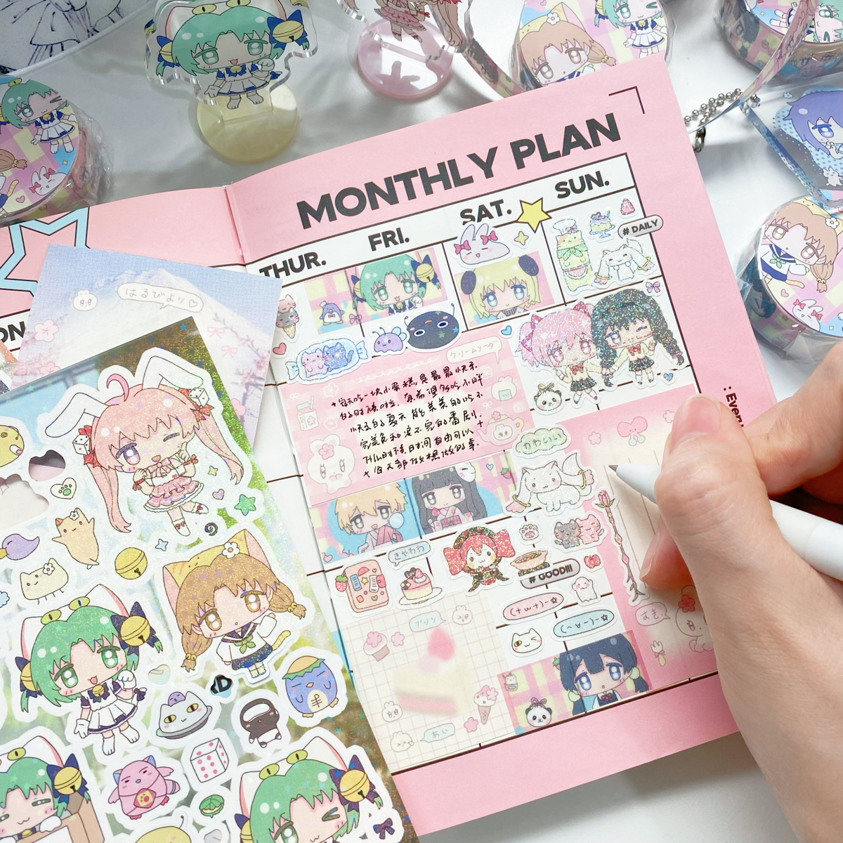1Pc かわいいキャラクター装飾ステッカースクラップブックステッカー芸術 Diy 工芸品アルバムジャーナルプランナー電話荷物ラップトップ