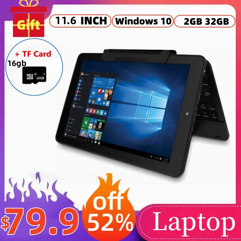 11.6 "rca9213 Tablet Windows 10 X5-Z3735F 32-Bit Quad Core 1366x768 ips Dual Camear HDMI-kompatibles 2GB RAM 32GB ROM Notebook