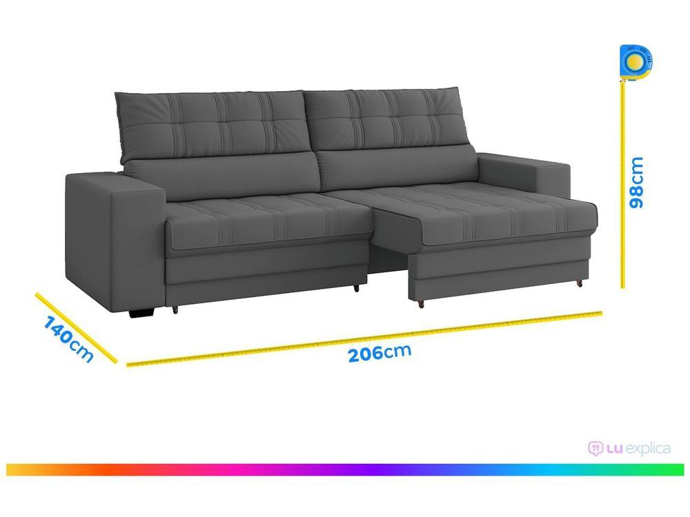 Sofá Retrátil Reclinável 3 Lugares Veludo Medelín Besthouse