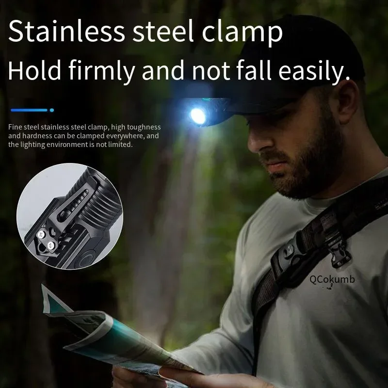 Tragbare Mini-LED-Taschenlampe, 3 LEDs, extrem starkes Licht, Blitzlicht, wiederaufladbar über USB, eingebauter Akku mit Stiftclip