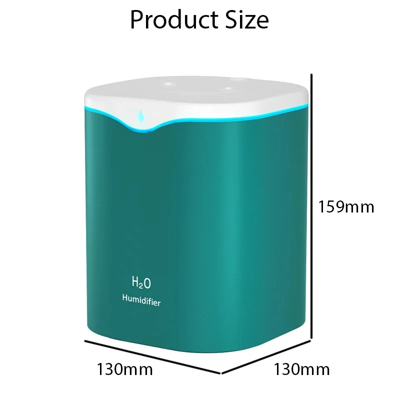 Grote capaciteit Dual Spray-luchtbevochtiger USB Home Slaapkamer 2L Stille wateraanvuller Luchtreiniger Draadloze waterverspreider Kantoor
