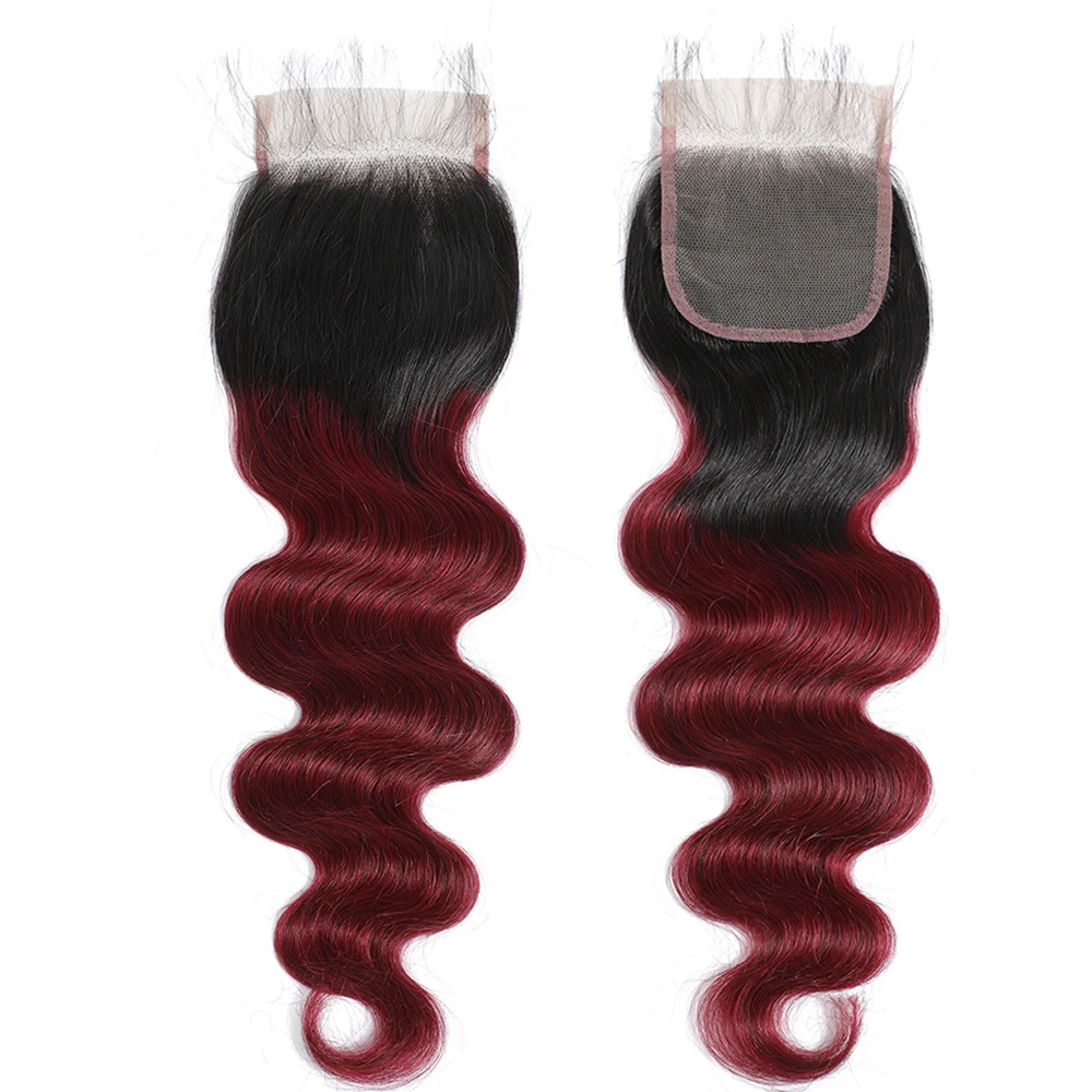 Extensiones de cabello humano ondulado Borgoña, mechones de cabello virgen brasileño, 100% tejido de cabello humano, 1/3/4 extensiones de oferta