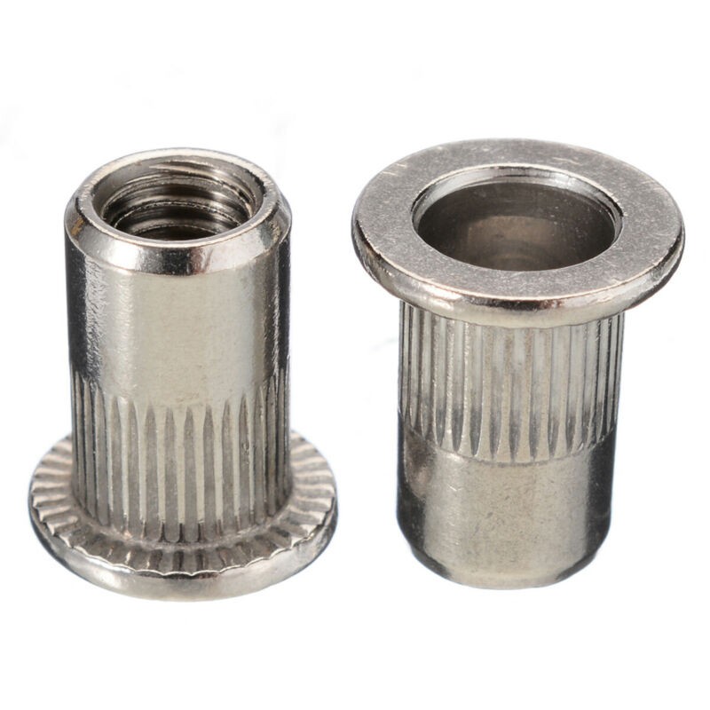 50Pcs Rivet Nut M3-M10 Thread Stainless Steel Flat Head Rivet Nut  Insert Nut Hand Rivet Nut Gun Head Manual Riveter Tool Kit
