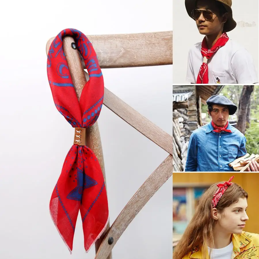 Bufanda Retro artística de algodón y lino para hombre, bufanda coreana para primavera, Otoño e Invierno, bufanda estilo callejero de Hip Hop, toalla cuadrada pequeña