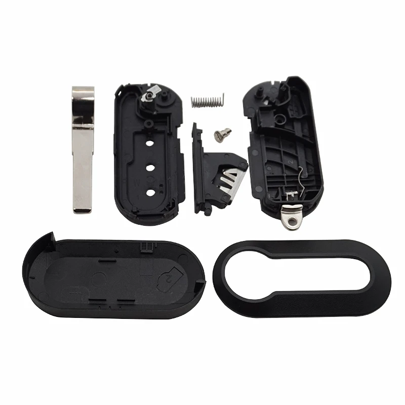 Cocolockey Chìa Khóa Thông Minh Dành Cho Chìa Khóa Xe Ô Tô Vỏ Ốp Lưng Khóa Dành Cho FIAT 500 Gấu Trúc Punto Bravo Ducato Stilo Từ Xa Tự Động Khóa 3 Nút SIP22 Lưỡi Dao