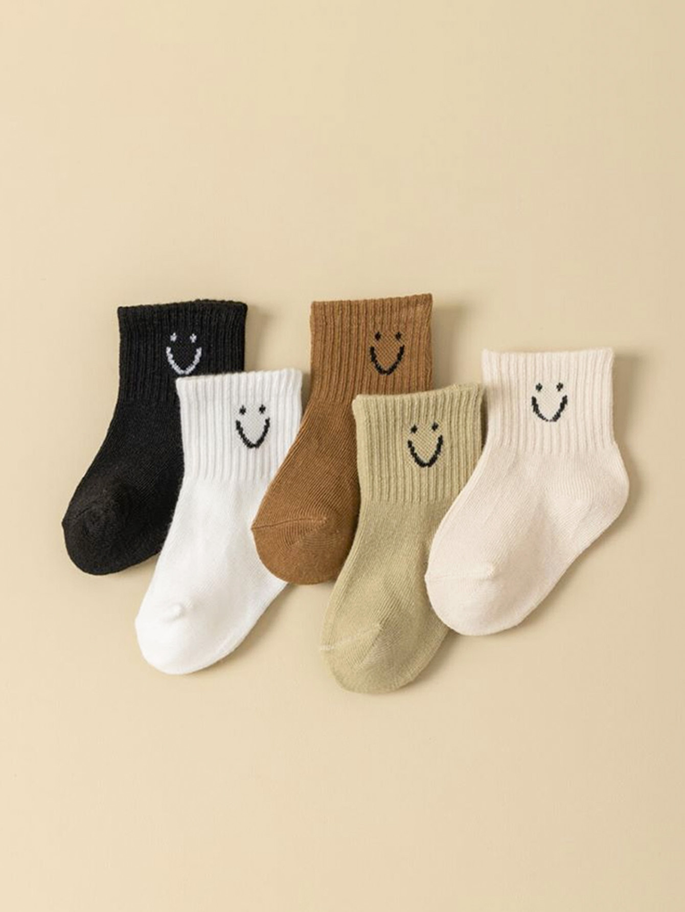 5 paren/set baby cartoon patroon en effen kleur sokken