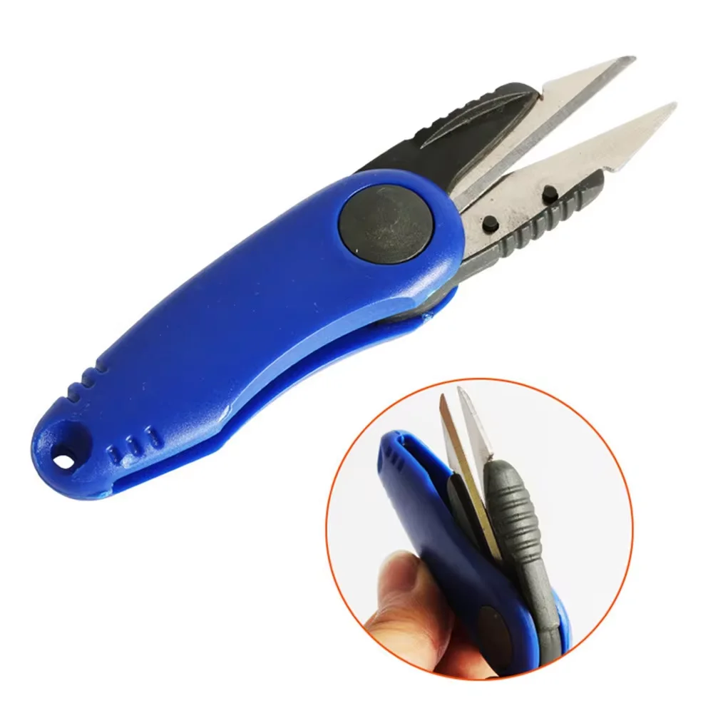 Tijeras plegables en forma de camarón, tijeras de acero inoxidable, cortaúñas, uso de pescado, cortador de línea de pesca, accesorios para pesca