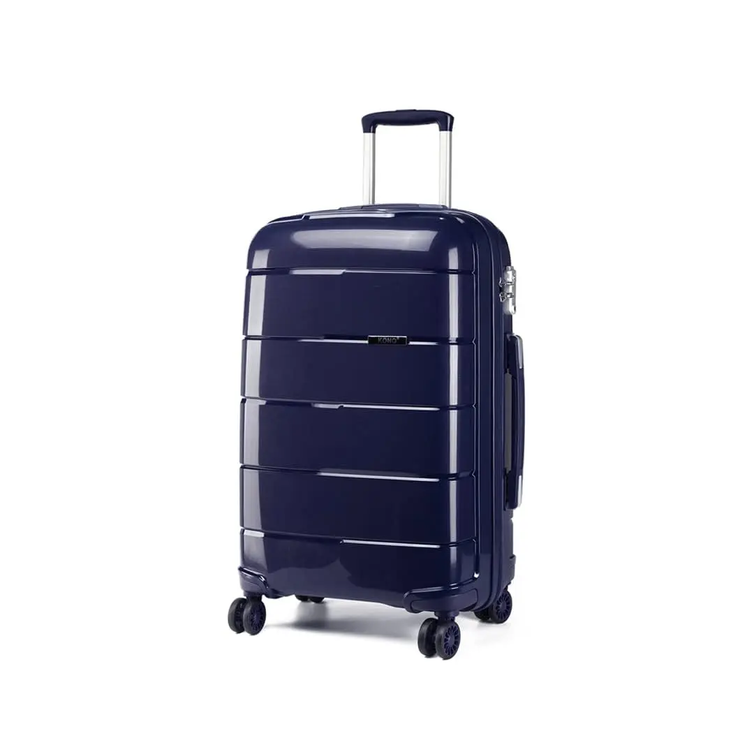 KONO Hartschalenkoffer 76cm, 105L, Leichter Trolley mit 4 Rollen, TSA-Schloss, YKK Reißverschluss, Polypropylen, Business&Reise
