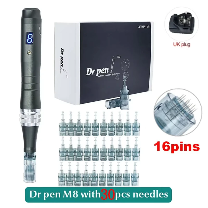Dr pen Ultima M8 with 22 sticks Cordless Derma Professional Microneedle Pen Skin Care Kit MTS Therapeutic Beauty Machine