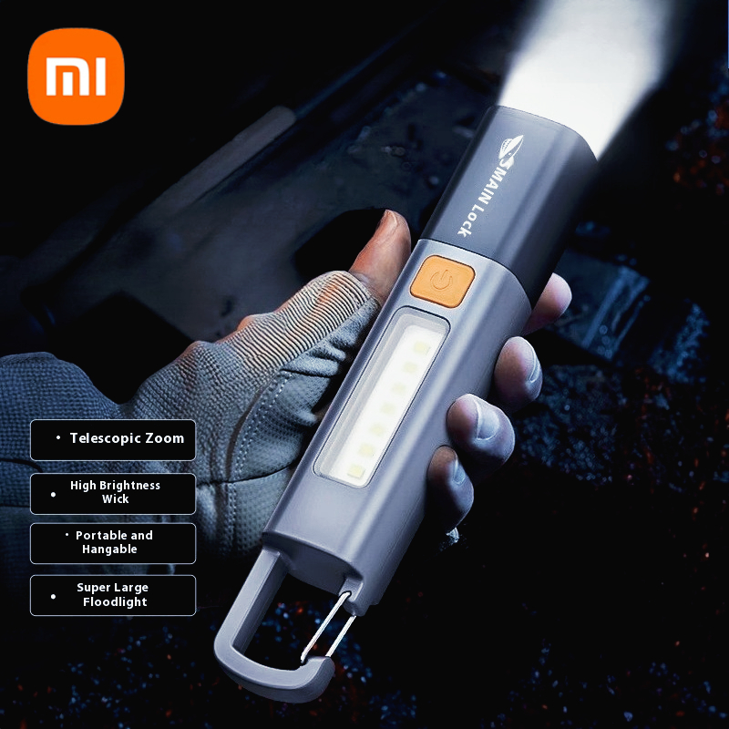 Уличный фонарик Xiaomi, портативный мощный свет, регулируемый фокус, боковые фонари, дальний перезаряжаемый ночник