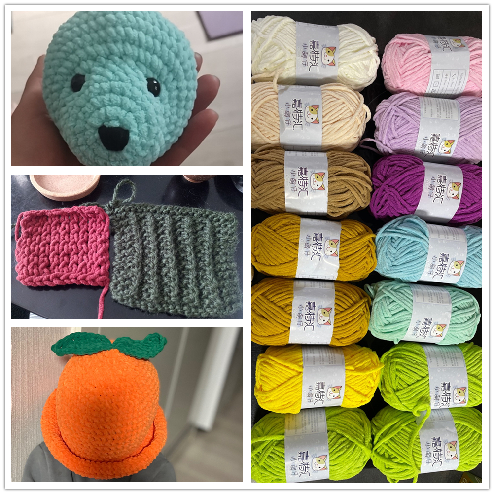 50g Polyester mignon fil boule Crochet couverture vêtements écharpe 100% Yran chaud velours épais fil doux et confortable fil