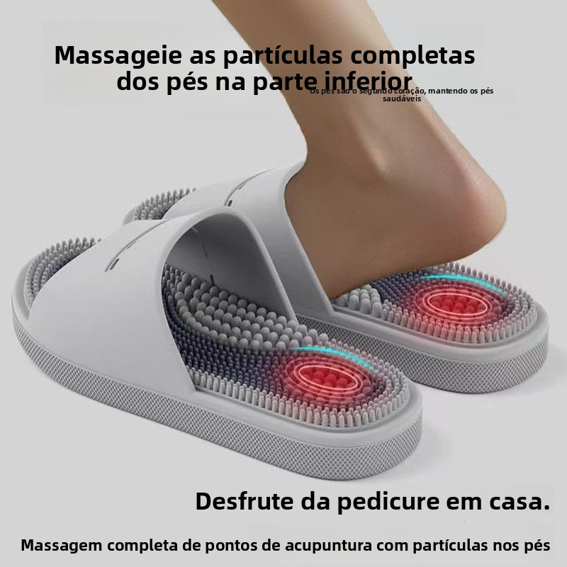 Chinelos de Massagem Masculinos Antiderrapantes para Uso Interno em Casa e Banheiro, Sandálias Simples em Material PVC Confor...