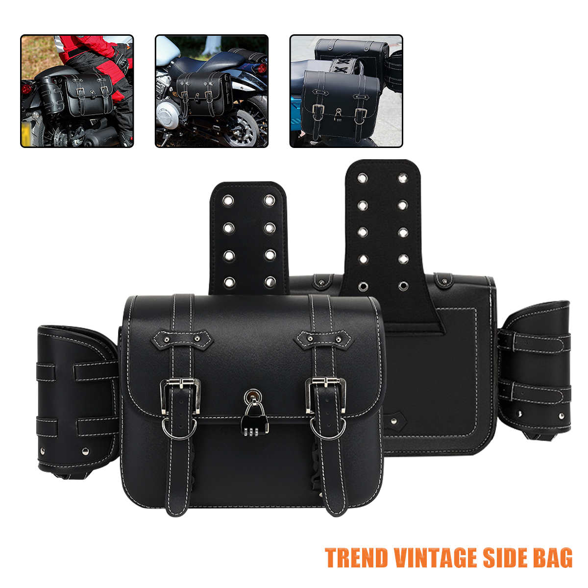Retro Mode Motorrad Satteltaschen Beutel Aufbewahrungskoffer Seitengepäck Tank Koffer Wasserdicht PU Leder Motorradzubehör