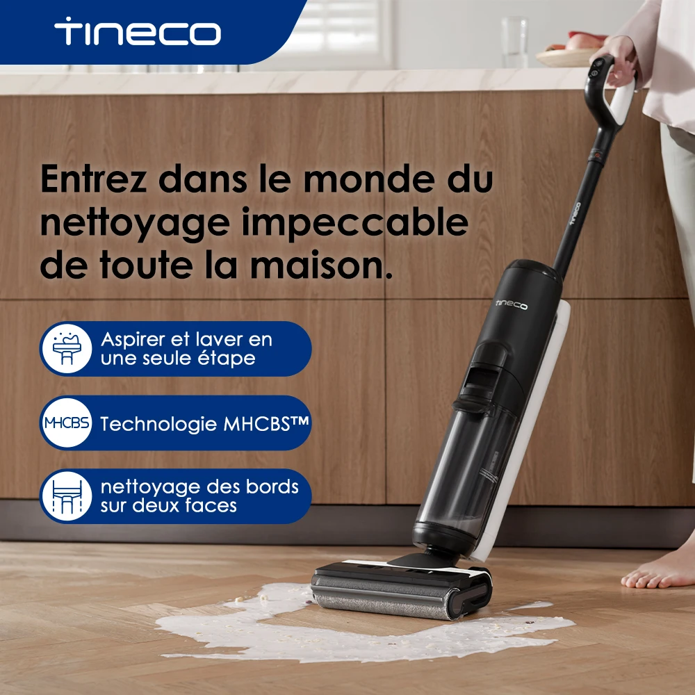 Tineco Floor One S6 – Lavadora de Pisos Inalámbrica Todo en Uno, Limpieza de Bordes de Doble Cara, Tiempo de Funcionamiento Largo, Ideal para Suciedad Pegajosa/Pelo de Mascotas, Autolimpieza