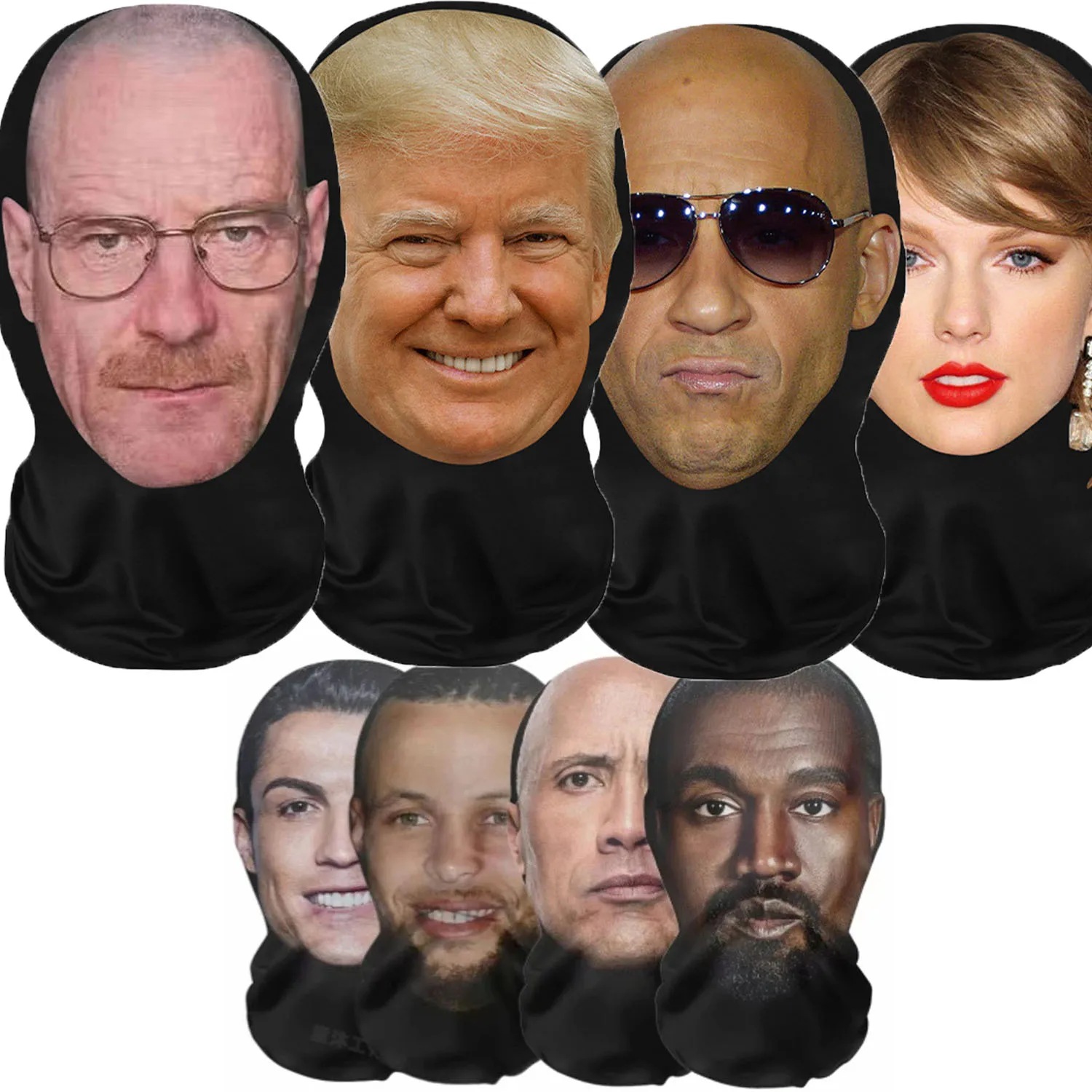 Funny 3D Printed Mask Elastic Mesh Full Face Mask for Men Women Cosplay Headwear Novelty Supplies Tricky Hood Party Cosplay Prop