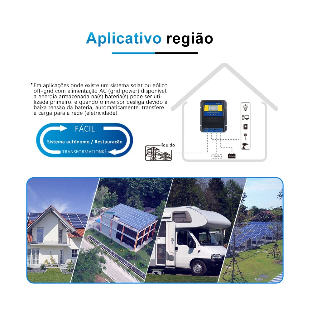 Interruptor de transferência de energia dupla ats automático controlador de carga solar para sistema de vento solar dc 12v 24v 48v ac 110v 220v liga/desliga grid