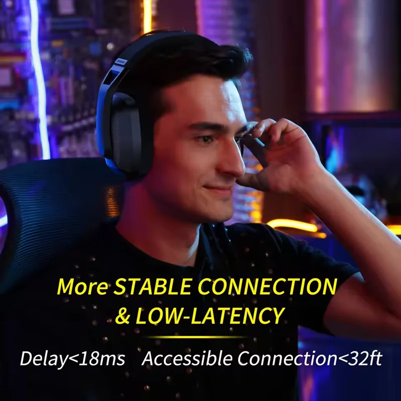 BINNUNE-auriculares inalámbricos para juegos, 2,4 GHz, con micrófono, para PS5, PS4, PC, Mac, Playstation, Bluetooth, con micrófono