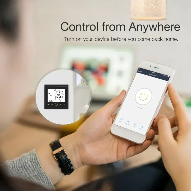 Moes WiFi สมาร์ทน้ำ/เครื่องทำความร้อนใต้พื้นไฟฟ้าเทอร์โมหม้อต้มก๊าซอุณหภูมิ Alexa tuya Google Home Voice Zigbee ควบคุม