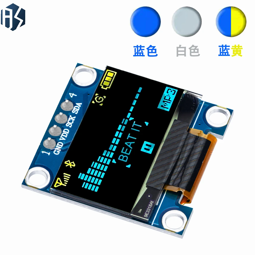 ‌0.96 Inch I2C SSD1306 OLED Display Module – 128x64 Dual-Color (Yellow/Blue) Screen for Arduino, Raspberry Pi & ESP32 Projects