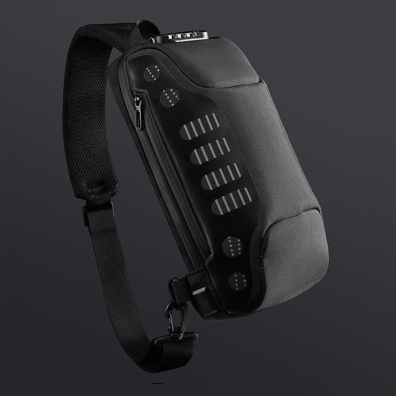 OZUKO Mode Neue Männer Brust Tasche Multifunktions Anti-diebstahl Brust Pack Männlichen Wasserdichte Sling Messenger Taschen USB Herren Umhängetasche