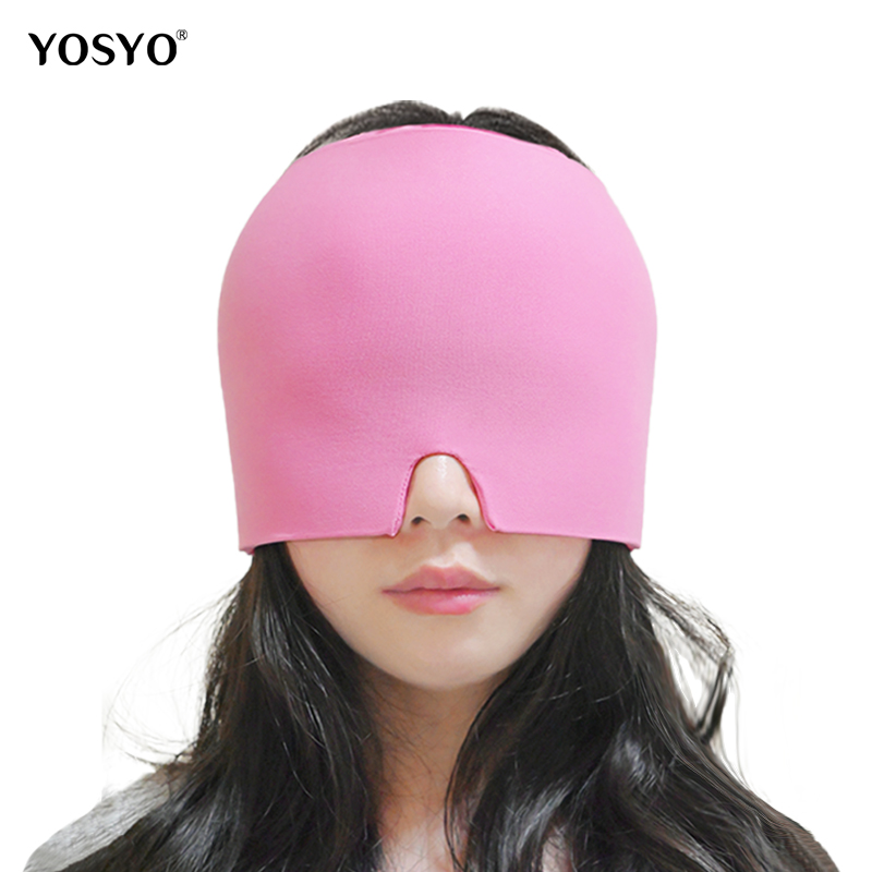 Gel Cold Ice Cap Head Warmtebehandeling Head Wrap Gezichtsmasker Massage Slaapgereedschap Zwart en roze