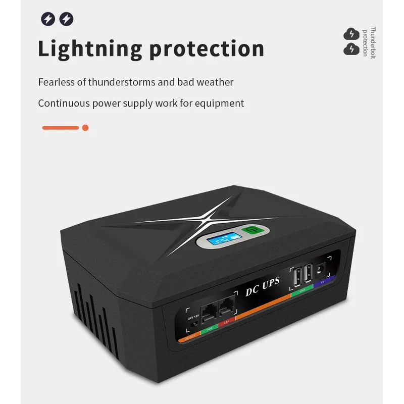 60W Portable Mini UPS With 12V 60Watt Backup Power Networking Applicable for DC Power Supplies Wifi UPS with Backup Time Feature