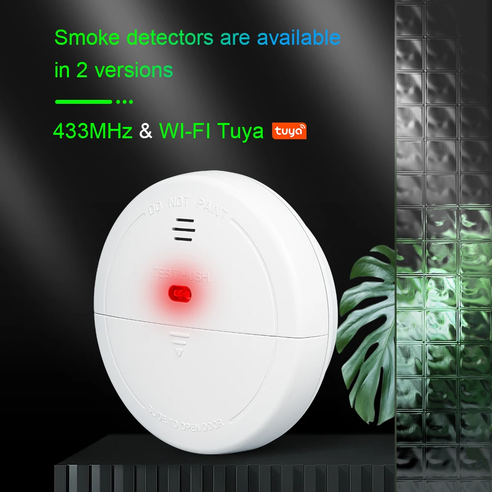 WIFI Tuya Smoke Detector 433MHz Wireless Fire Protection Portable Fire Alarm Sensors For Smart home Security Alarm System