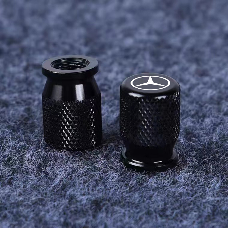 4 Uds. Tapas de válvula de neumático de rueda de coche cubiertas herméticas de aluminio para Mercedes Benz B/C/E/S Clase A C200L GLC GLK nuevo CLA GLA