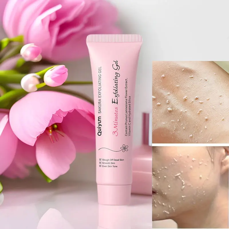 Sakura Exfoliating Gel, Face and Body Exfoliating Scrub Gel, Deep Cleansing Moisturizing Facial Exfoliator