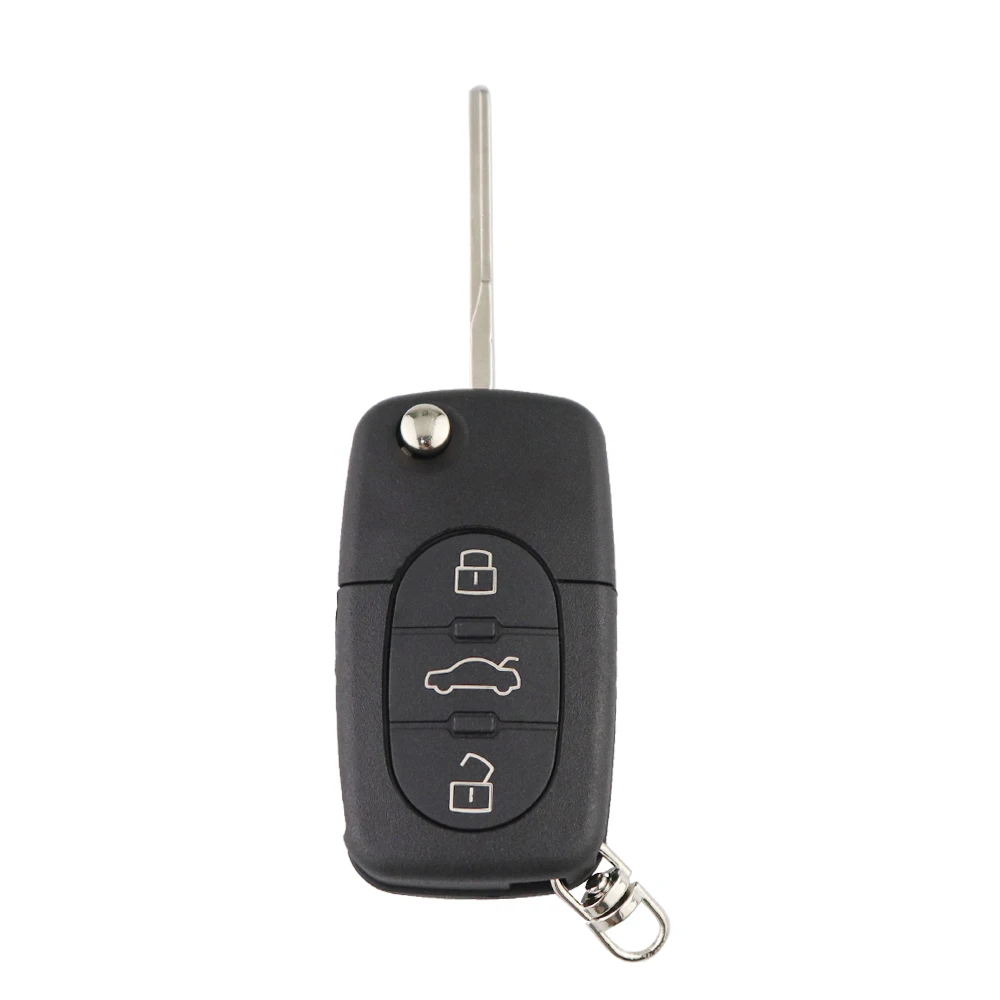 YIQIXIN-funda Fob de 3 botones para Audi TT B5 RS4 Quattr A2 A3 A4 A6 A8, carcasa de llave plegable para coche, reemplazo de cuerpo de carcasa inteligente