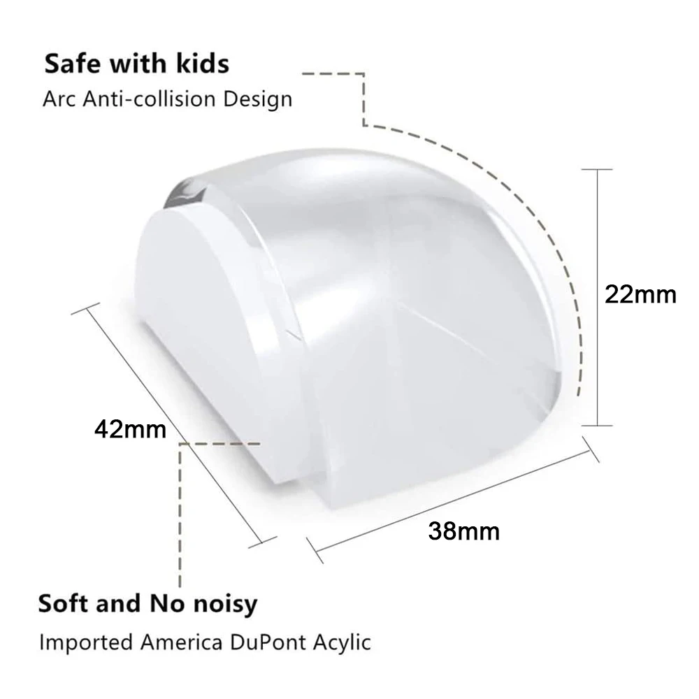 Tope de puerta transparente, soporte de puerta autoadhesivo, Tope de puerta montado en el suelo para protección de paredes y muebles, 1-8 Uds.