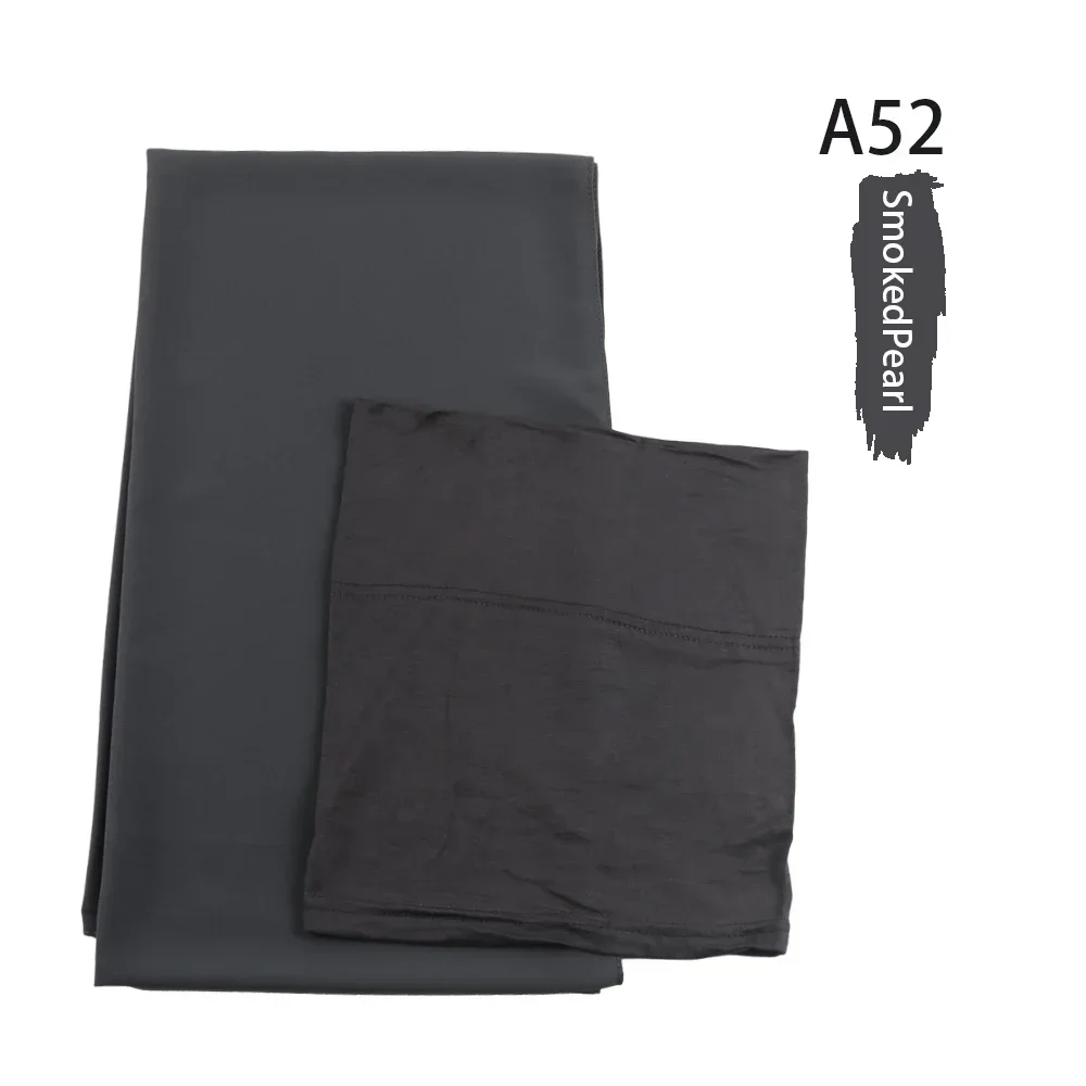 Chiffon hijab com boné interno combinando muçulmano hijab lenço chiffon longo xale com cor de jogo camisa tampas internas