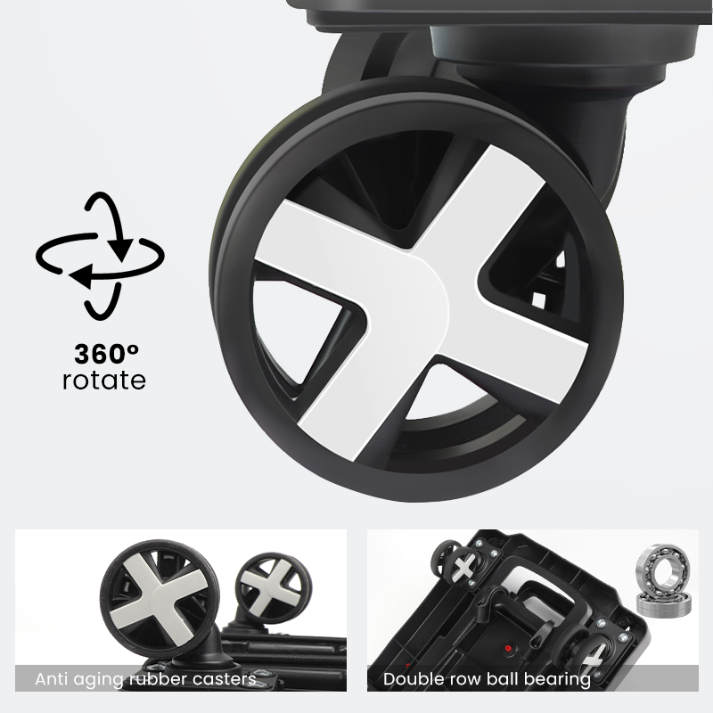 AIRAJ 접이식 핸드 트럭 이동용 접이식 돌리 카트 110lbs 헤비 듀티 수하물 플랫폼 돌리(4개의 바퀴 및 2개의 로프 포함)