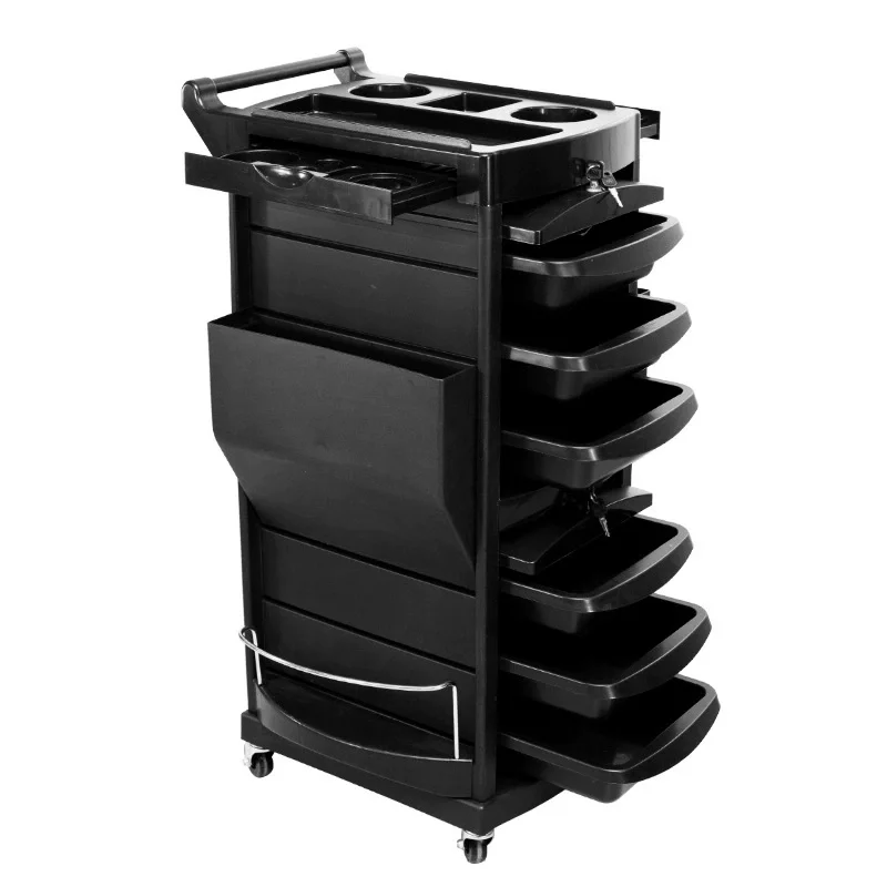 Carrinho de barbeiro profissional com rodas, carrinho de salão multicamadas, alta capacidade, móvel, armário de armazenamento de cabeleireiro, suporte para ferramentas