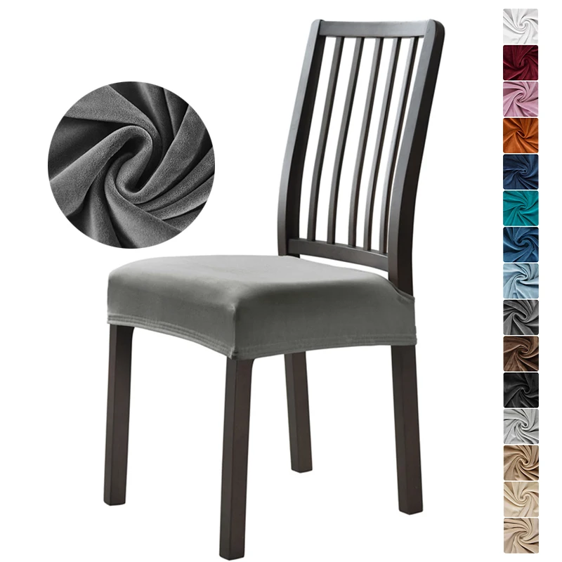 1pc elastischer Esszimmers tuhl Sitz bezug Stretch weicher Samt Stuhl bezug Anti-Staub Sitzkissen Schon bezug für Party Hotel nach Hause