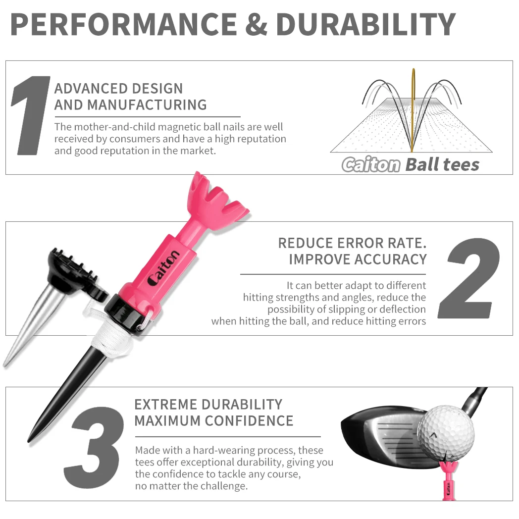 Camiseta de golf Caiton de 4 colores con altura ajustable – 78-88 mm, 360 °   Giratorio, diseño de pulpo, estable y duradero, resistente a los golpes.