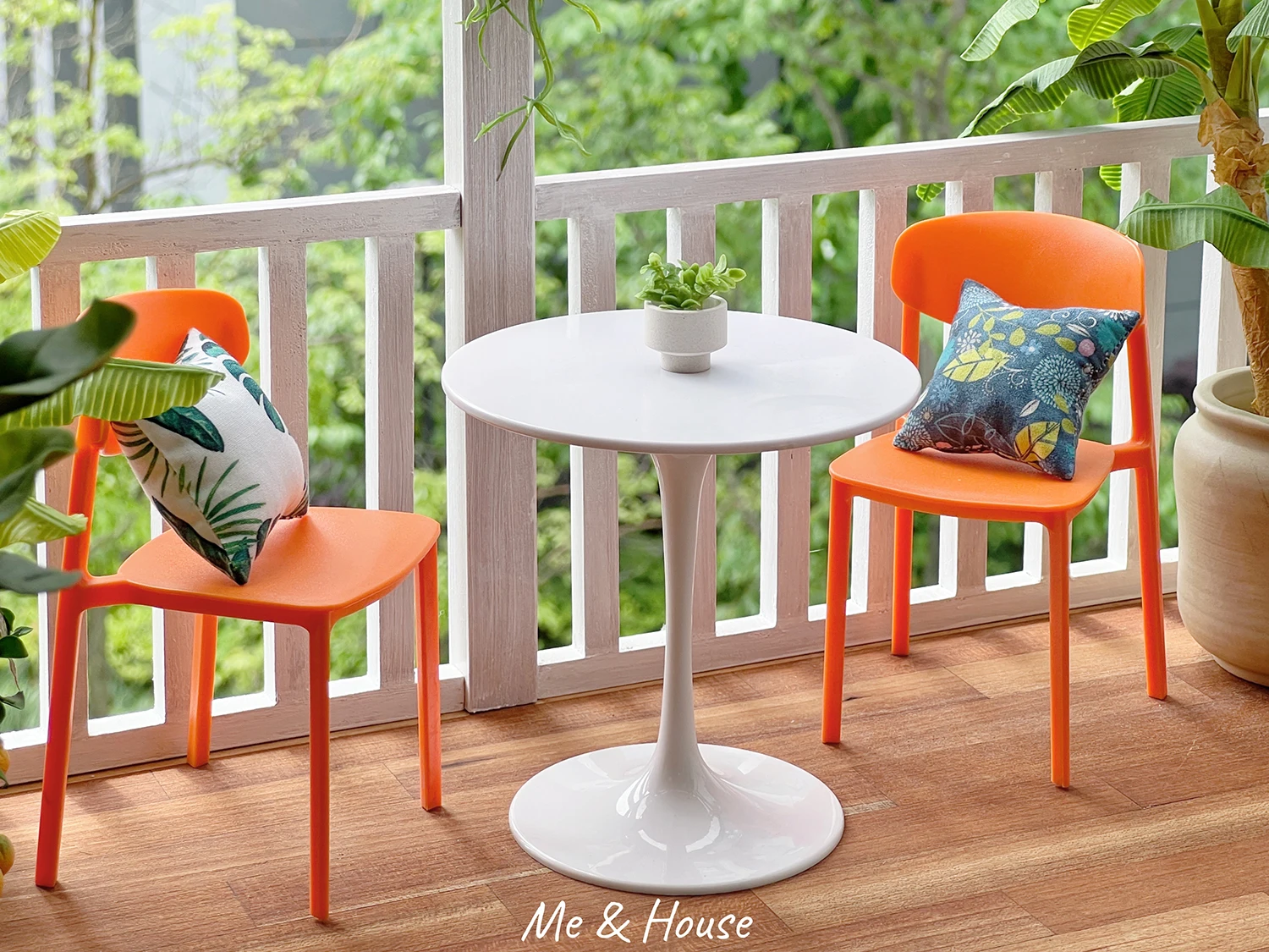 Năm 1/6 Nhà Búp Bê Mô Hình Nội Thất Mini Mẫu Ghế Ăn (Bộ 2 Ghế)