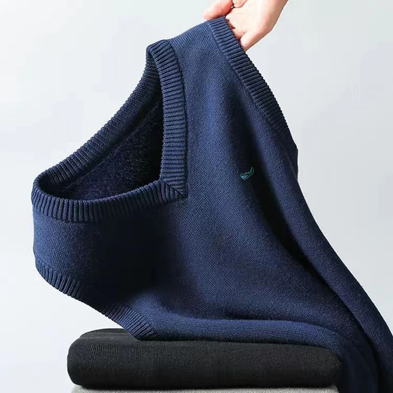 Kaschmir Baumwolle männer Pullover V-ausschnitt Einfarbig Pullover Westen Herbst Winter Casual Wolle Pullover Für Homme M-5XL