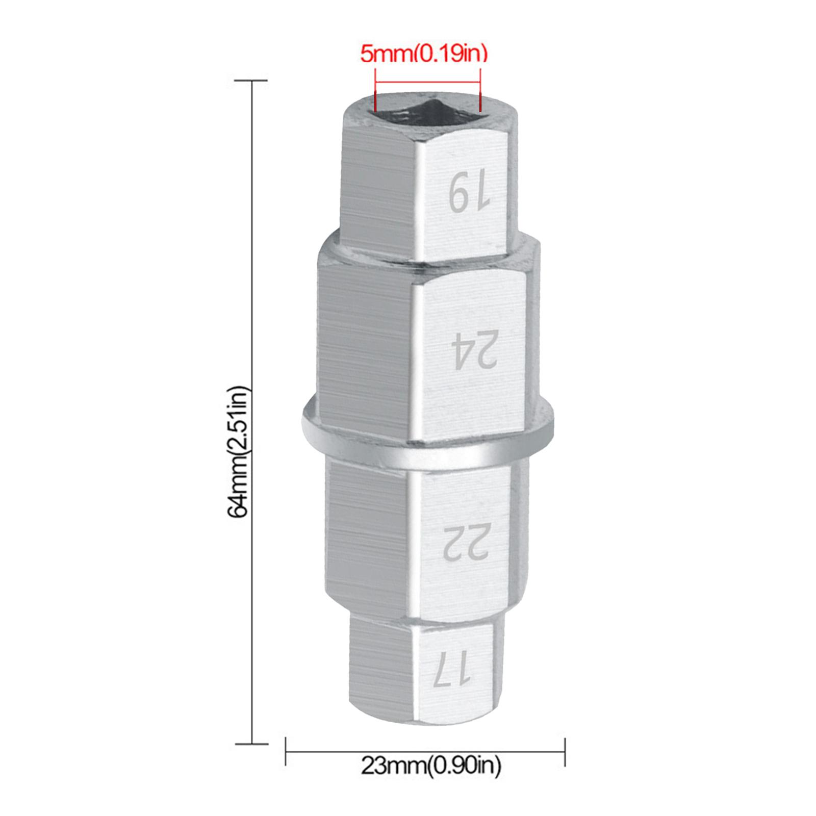 Hex Axle Tool Universal Chrome Silver Hex Wrench Removal Tool Hex Allen Axle Spindle Tool for Motorcycle Front Axle Wheel